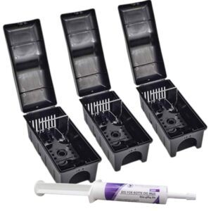 3 pk rottefeller med beskyttelsesboks og profesjonell åte